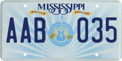 MS license plate AAB035