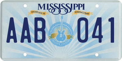 MS license plate AAB041