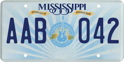 MS license plate AAB042