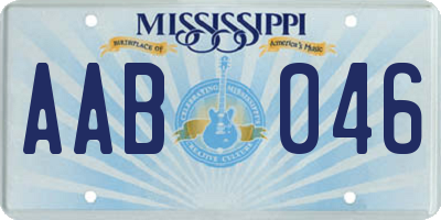 MS license plate AAB046