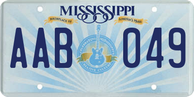 MS license plate AAB049
