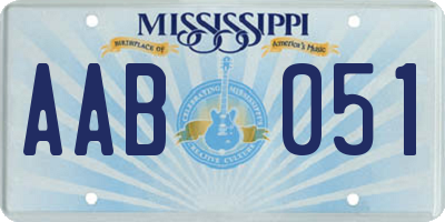 MS license plate AAB051