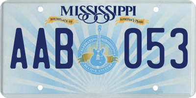 MS license plate AAB053