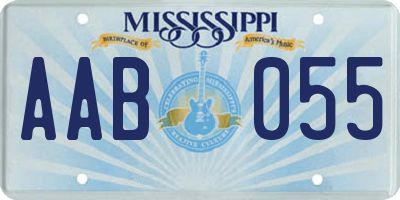 MS license plate AAB055