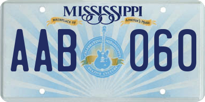 MS license plate AAB060