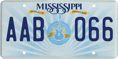 MS license plate AAB066
