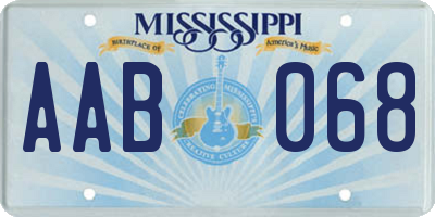 MS license plate AAB068