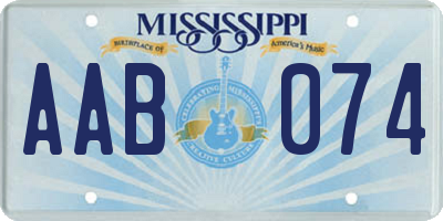 MS license plate AAB074