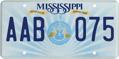 MS license plate AAB075