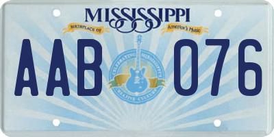 MS license plate AAB076