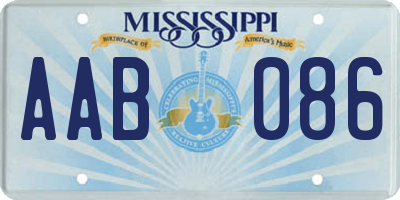 MS license plate AAB086