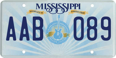 MS license plate AAB089