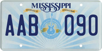 MS license plate AAB090