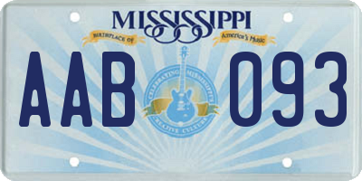 MS license plate AAB093