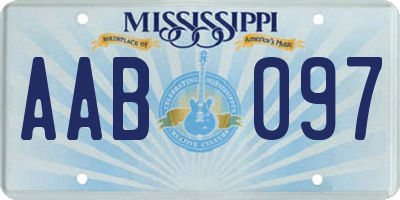 MS license plate AAB097