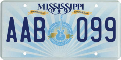 MS license plate AAB099