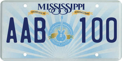 MS license plate AAB100