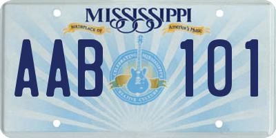 MS license plate AAB101