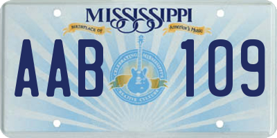MS license plate AAB109