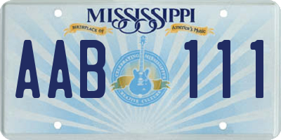 MS license plate AAB111