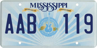 MS license plate AAB119