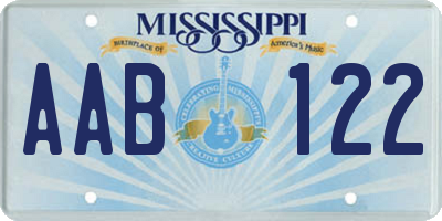 MS license plate AAB122
