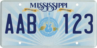 MS license plate AAB123