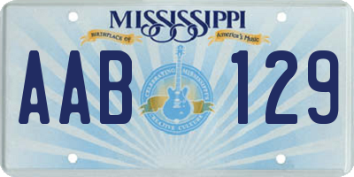 MS license plate AAB129