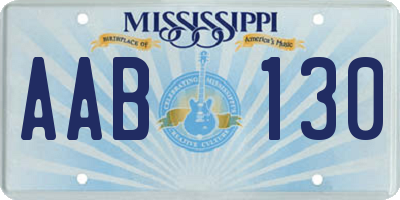 MS license plate AAB130