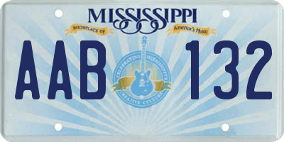 MS license plate AAB132