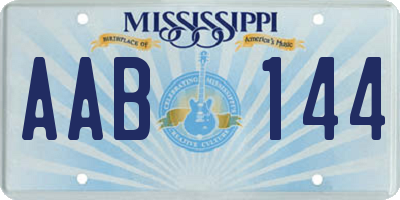 MS license plate AAB144