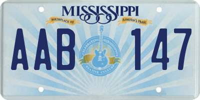 MS license plate AAB147