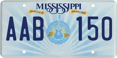 MS license plate AAB150