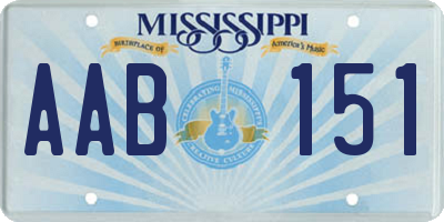 MS license plate AAB151