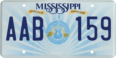 MS license plate AAB159