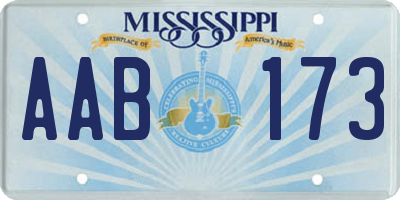 MS license plate AAB173