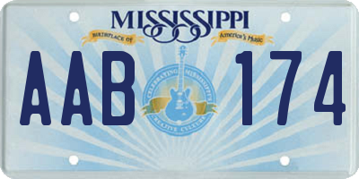 MS license plate AAB174