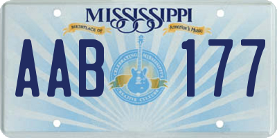 MS license plate AAB177