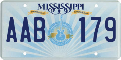 MS license plate AAB179