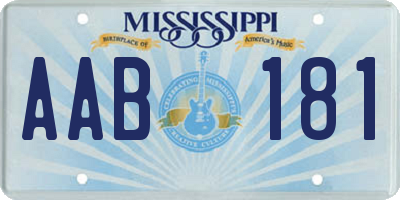 MS license plate AAB181