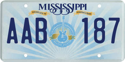 MS license plate AAB187