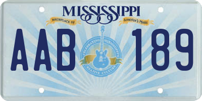 MS license plate AAB189