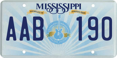 MS license plate AAB190