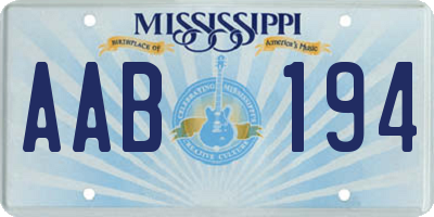 MS license plate AAB194