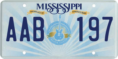 MS license plate AAB197