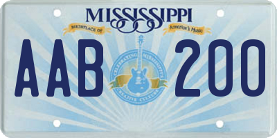 MS license plate AAB200