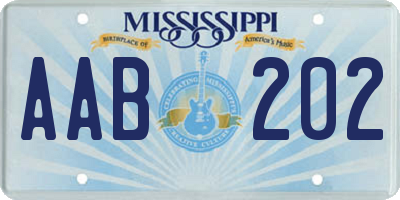 MS license plate AAB202