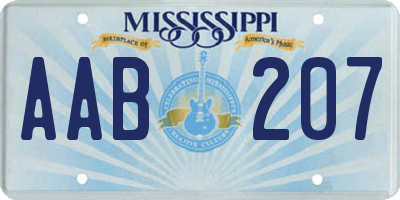 MS license plate AAB207