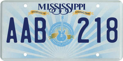 MS license plate AAB218