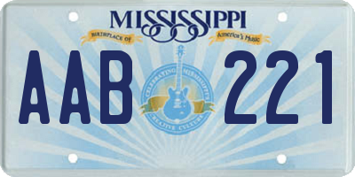 MS license plate AAB221